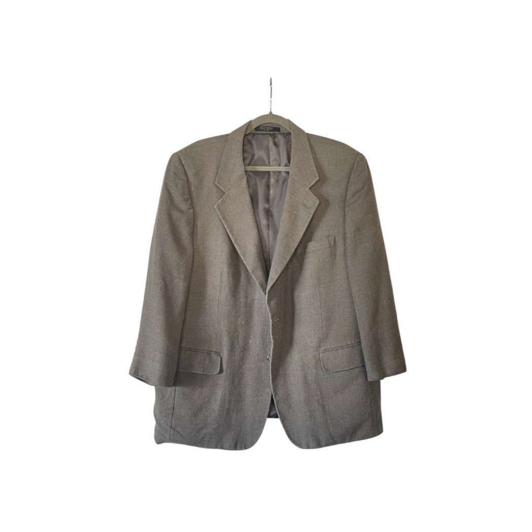 Versini Blazer Gray Single Breasted Notch Lapel Size 44